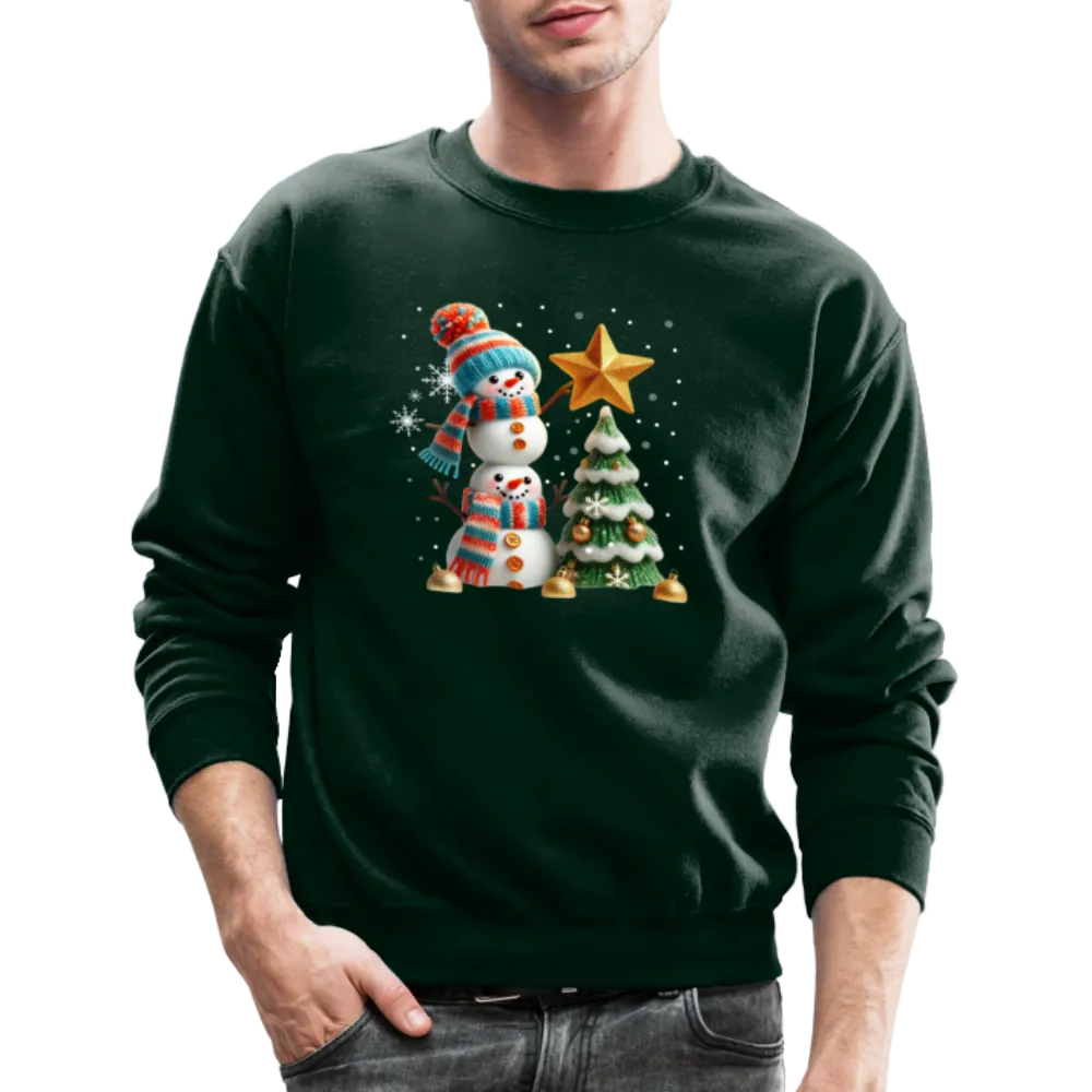Cute Christmas Funny Snowman Decorating Tree Sweatshirt