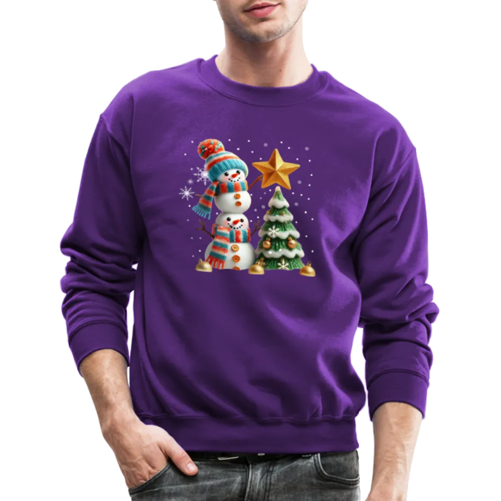 Cute Christmas Funny Snowman Decorating Tree Sweatshirt