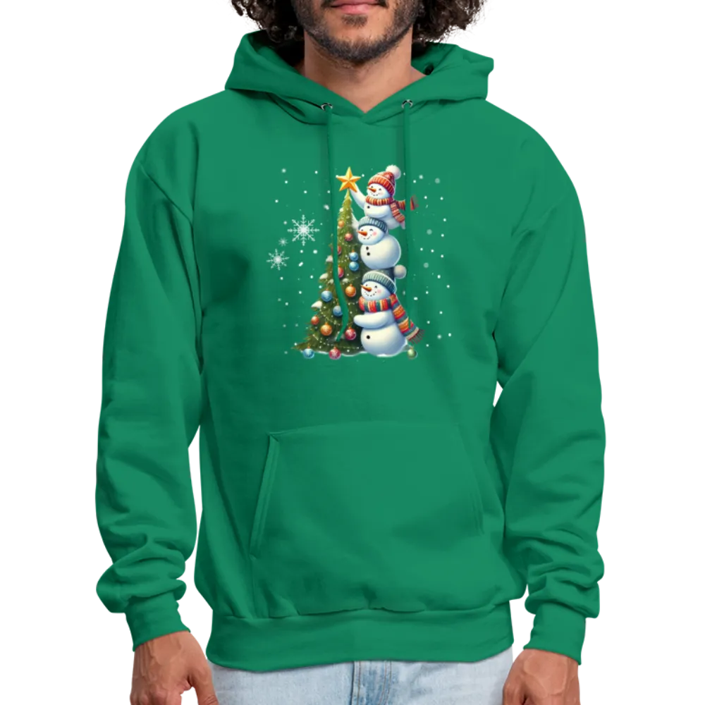 Cute Snowman Decorating Christmas Tree Hoodie
