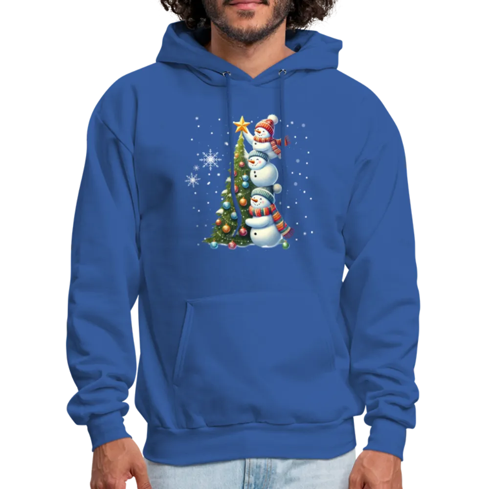 Cute Snowman Decorating Christmas Tree Hoodie