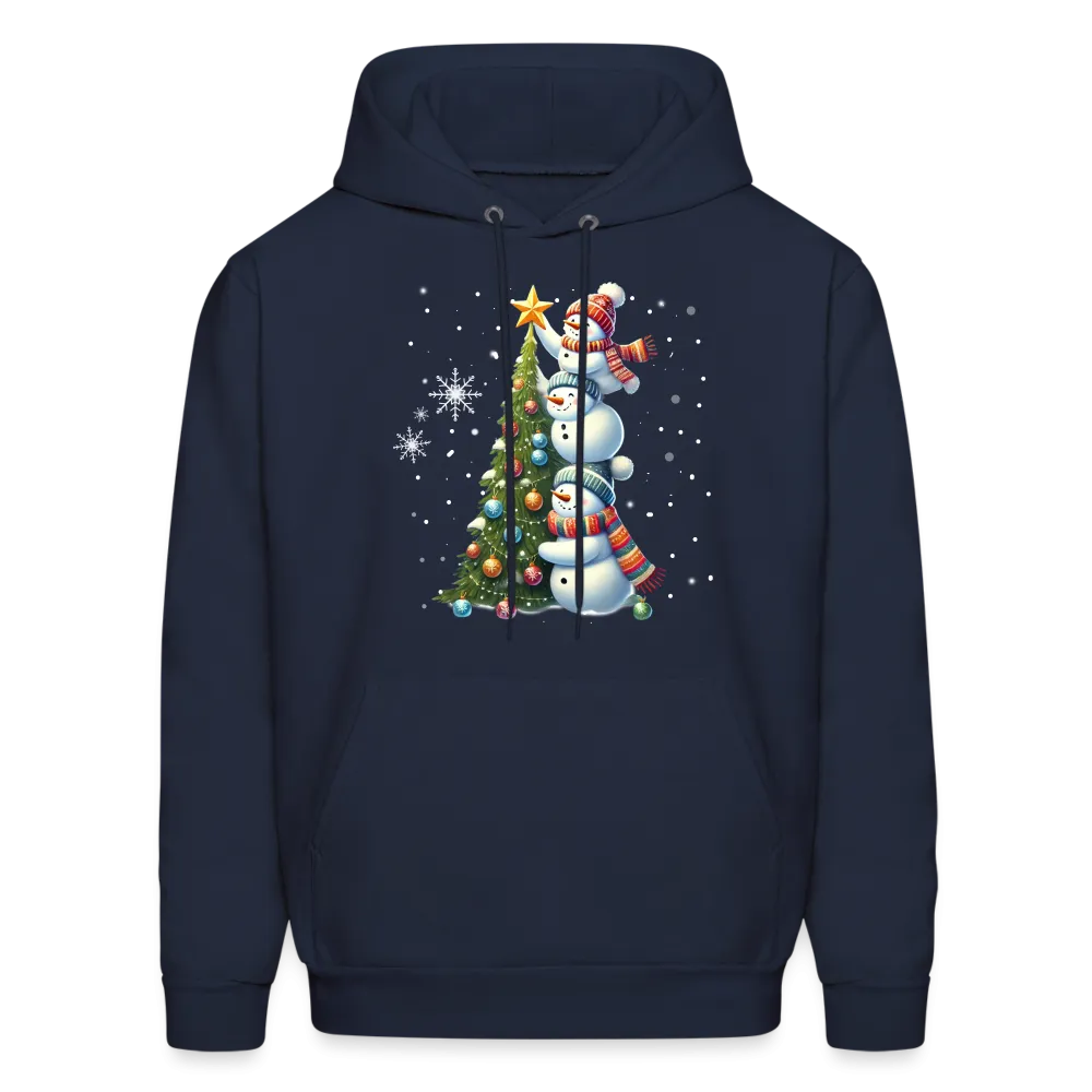 Cute Snowman Decorating Christmas Tree Hoodie