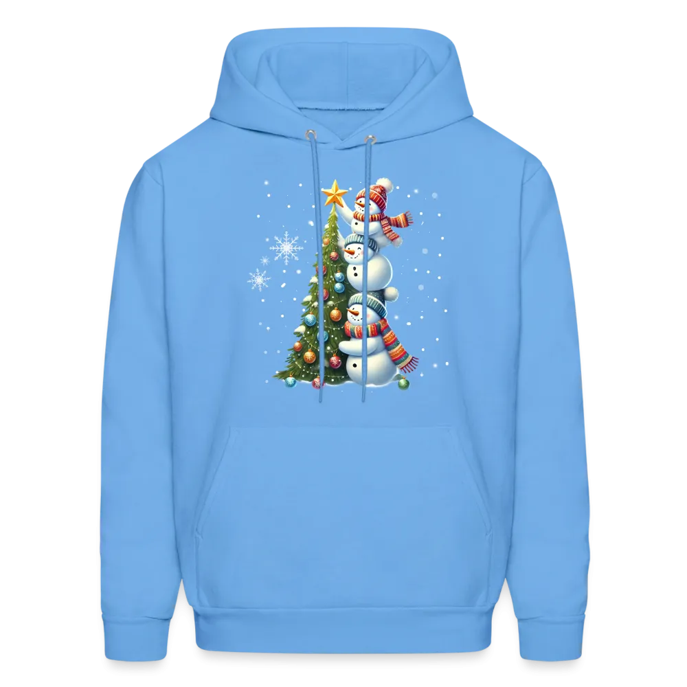Cute Snowman Decorating Christmas Tree Hoodie