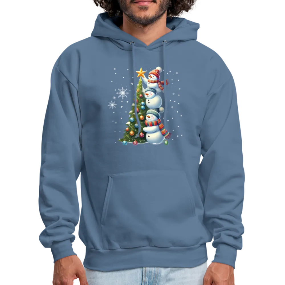Cute Snowman Decorating Christmas Tree Hoodie