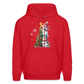 Cute Snowman Decorating Christmas Tree Hoodie