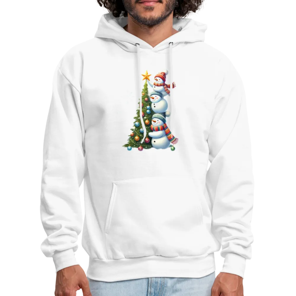 Cute Snowman Decorating Christmas Tree Hoodie