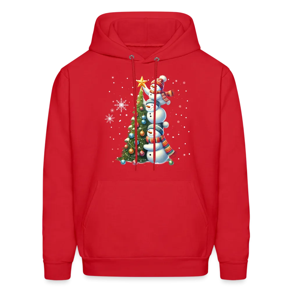 Cute Snowman Decorating Christmas Tree Hoodie