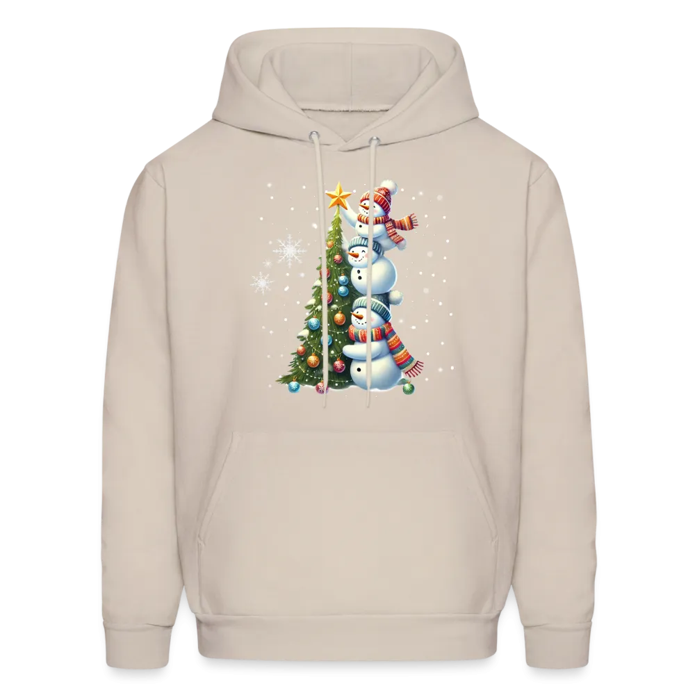 Cute Snowman Decorating Christmas Tree Hoodie
