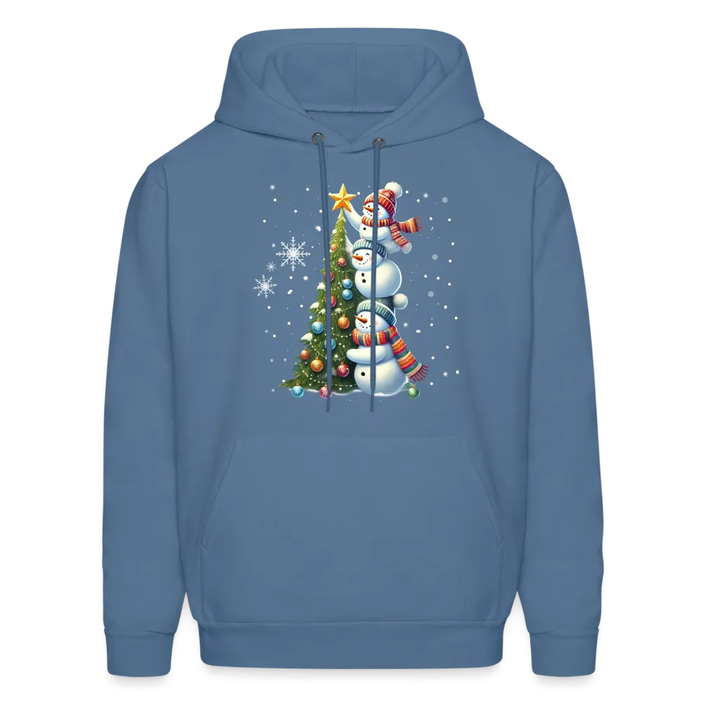 Cute Snowman Decorating Christmas Tree Hoodie