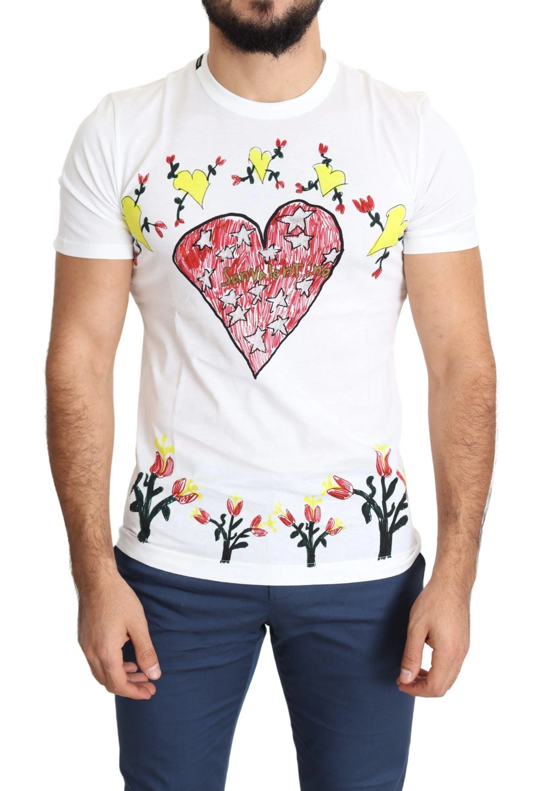 Dolce & Gabbana Men's White Saint Valentine T-shirt