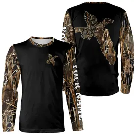 Duck Hunting In Florida Waterfowl Camo Customize 3D Long Sleeve Shirts Personalized Hunting Gift