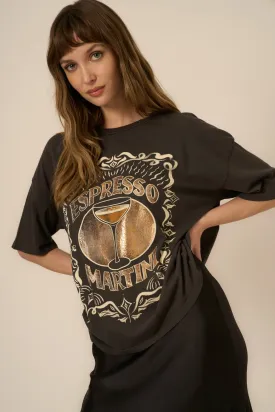 Espresso Martini Foil Perfect BF Tee - Vintage Black