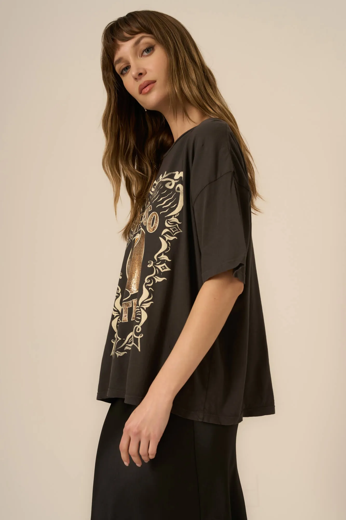 Espresso Martini Foil Perfect BF Tee - Vintage Black