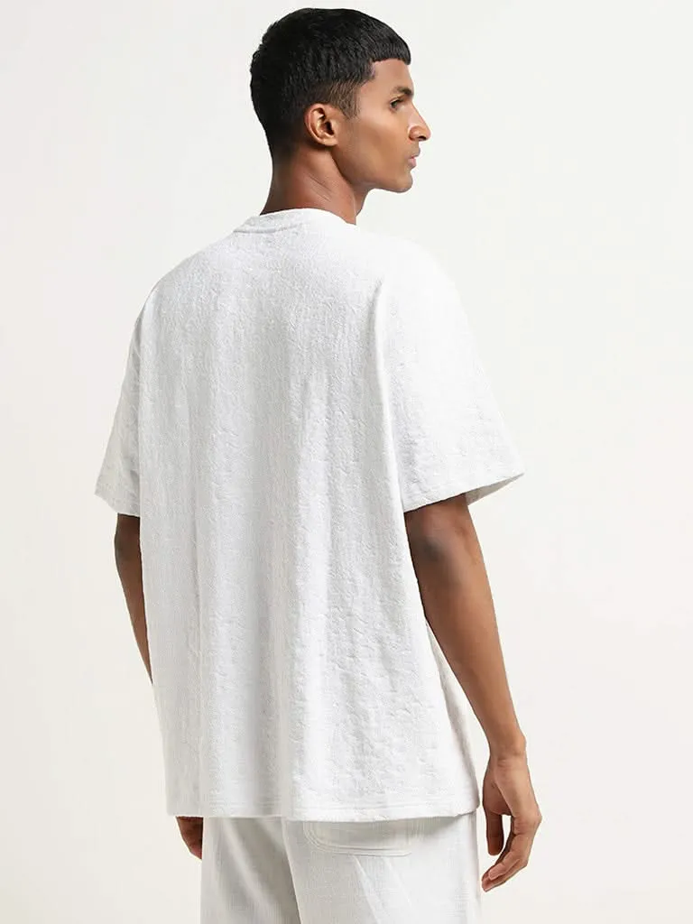 ETA White Textured Relaxed-Fit T-Shirt