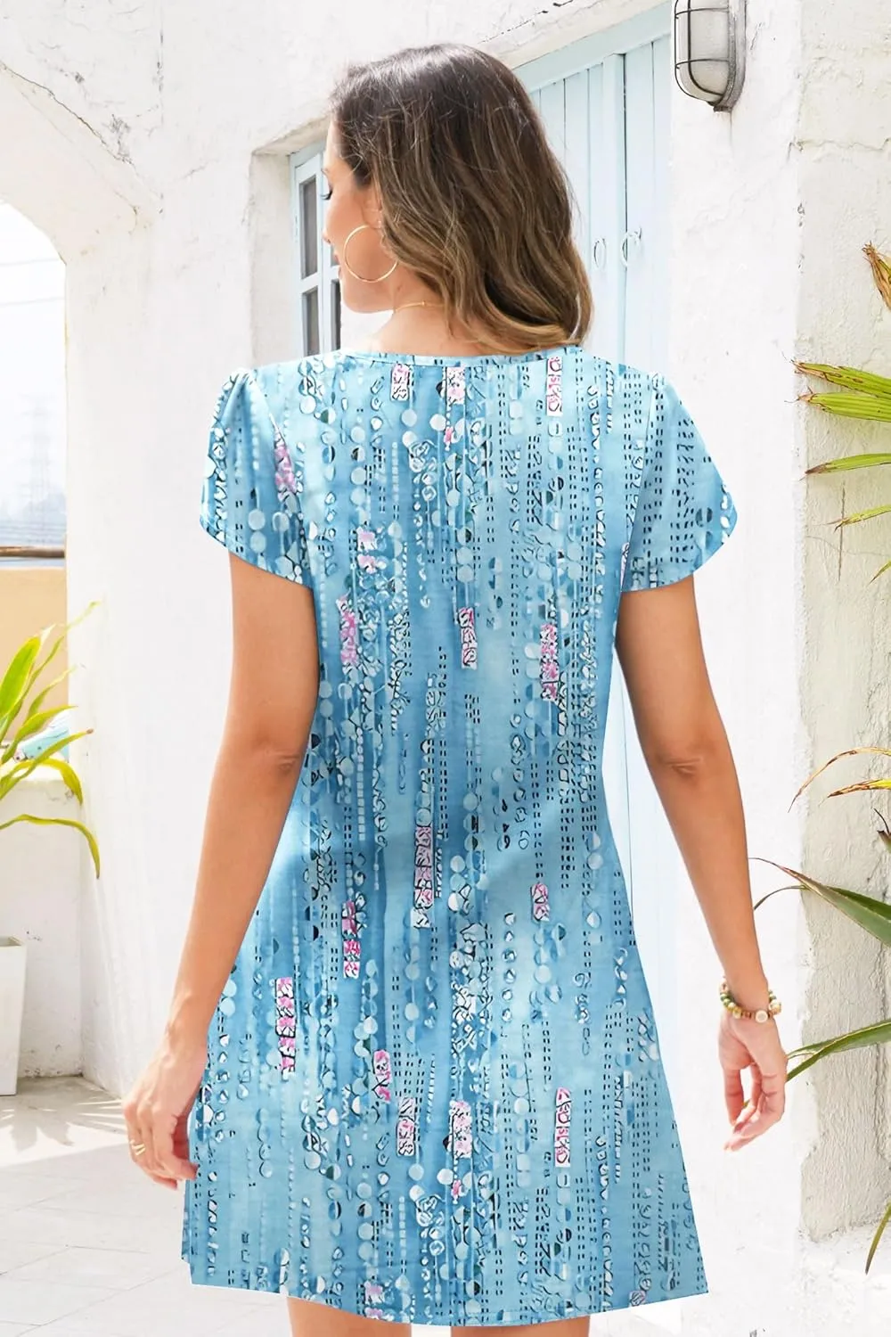 ETCYY Women's Casual T Shirt Dress Short Sleeve Summer Dresses 2025 Spring Clothes Boho Beach Vacation Sun Dress with Pockets