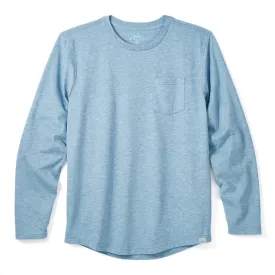 Everyday Long Sleeve Tee with Pocket in Heather Indigo