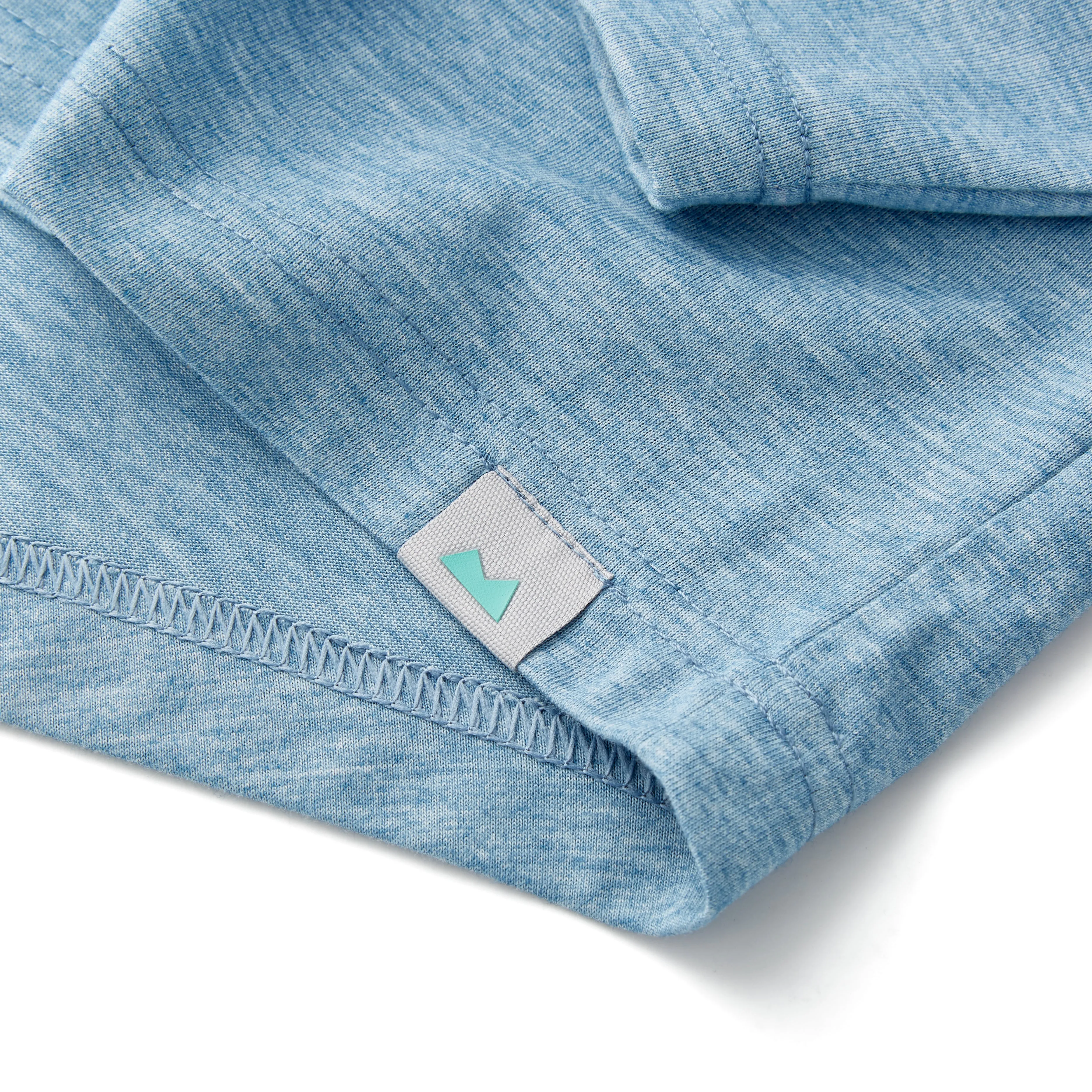 Everyday Long Sleeve Tee with Pocket in Heather Indigo