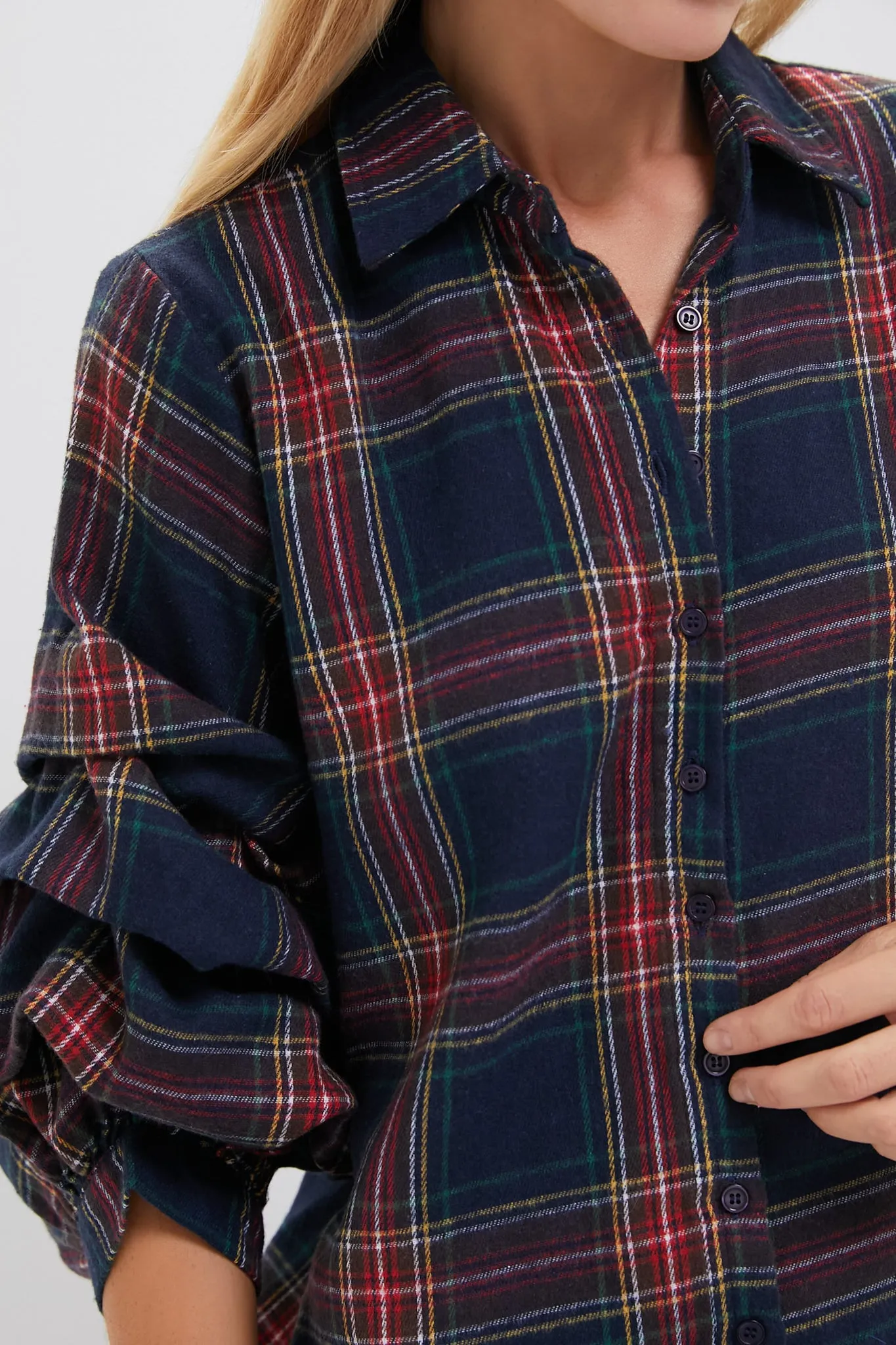 Exclusive Small Navy Tartan Seville Shirt