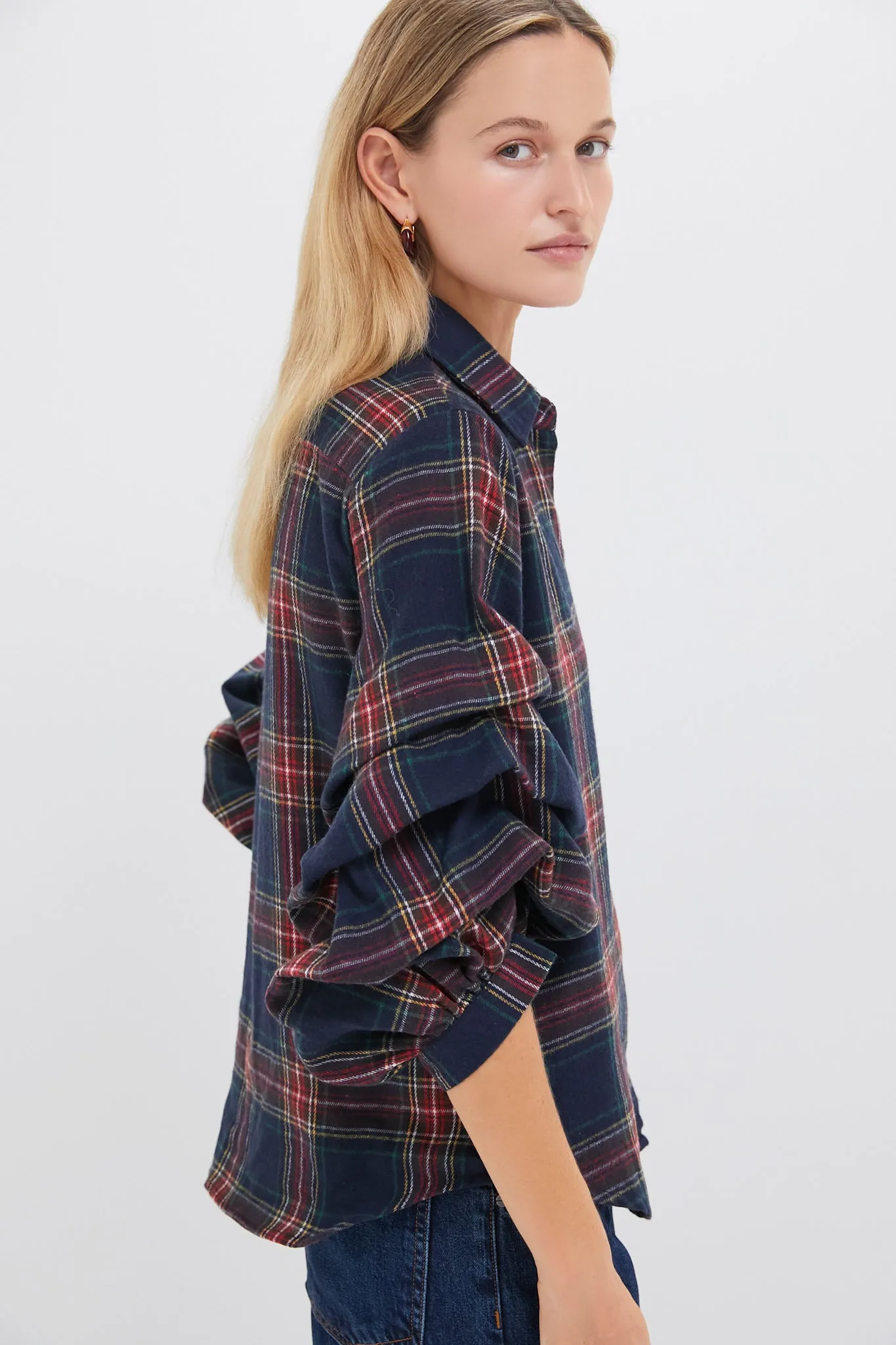 Exclusive Small Navy Tartan Seville Shirt