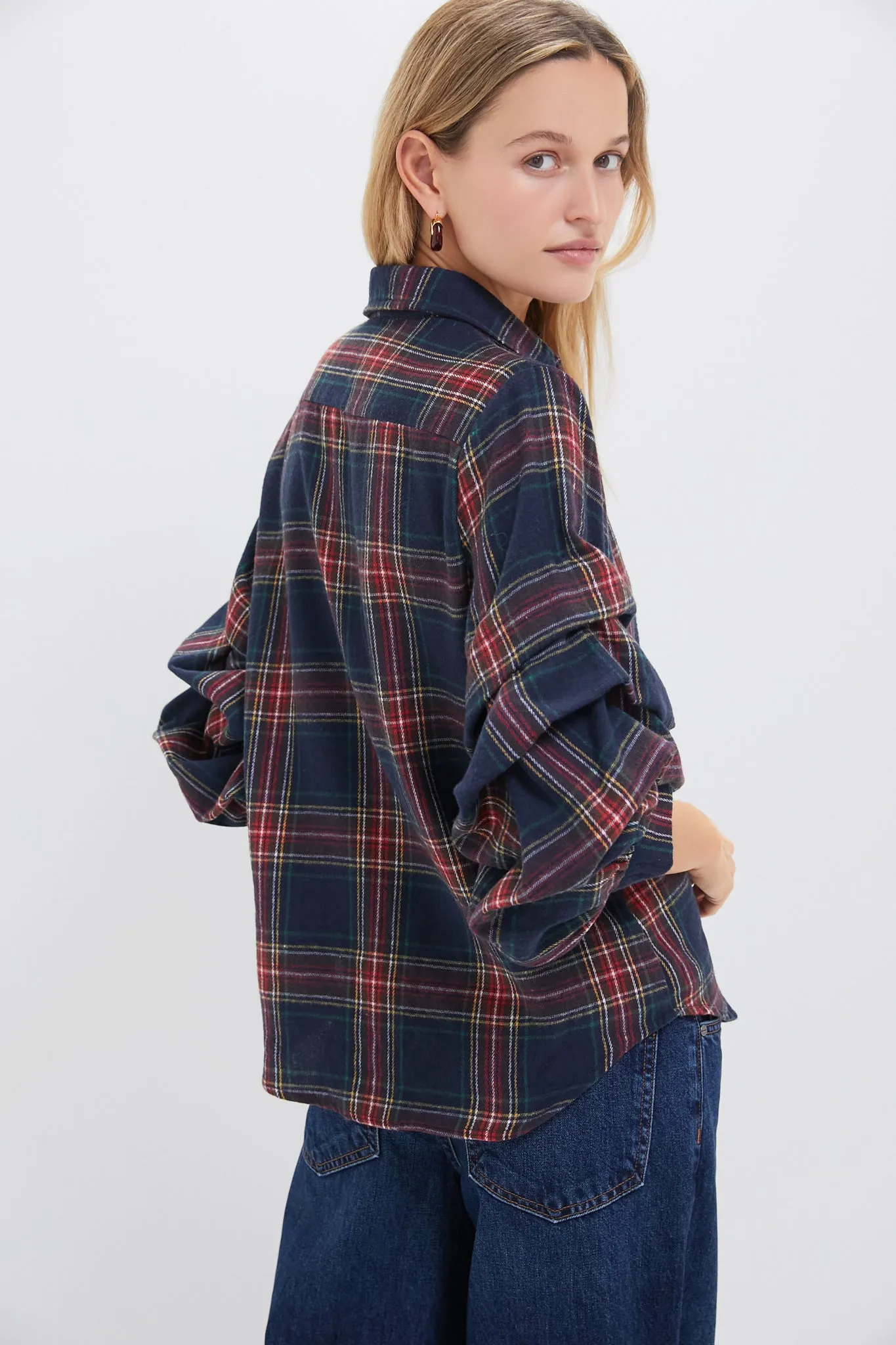 Exclusive Small Navy Tartan Seville Shirt