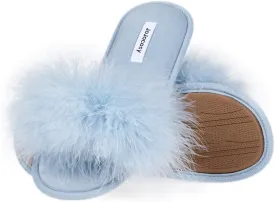 Extreme Plush Ladys Sexy Slip-on Comfortable Slippers Womens Fluffy Indoor Open-toe Scuff