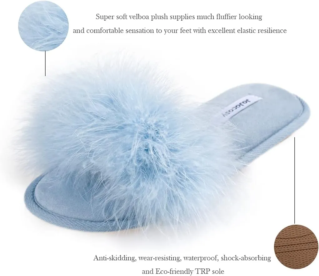 Extreme Plush Ladys Sexy Slip-on Comfortable Slippers Womens Fluffy Indoor Open-toe Scuff