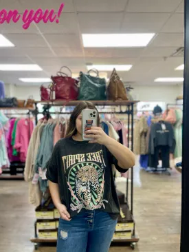 Free Spirit Leopard Graphic Tee