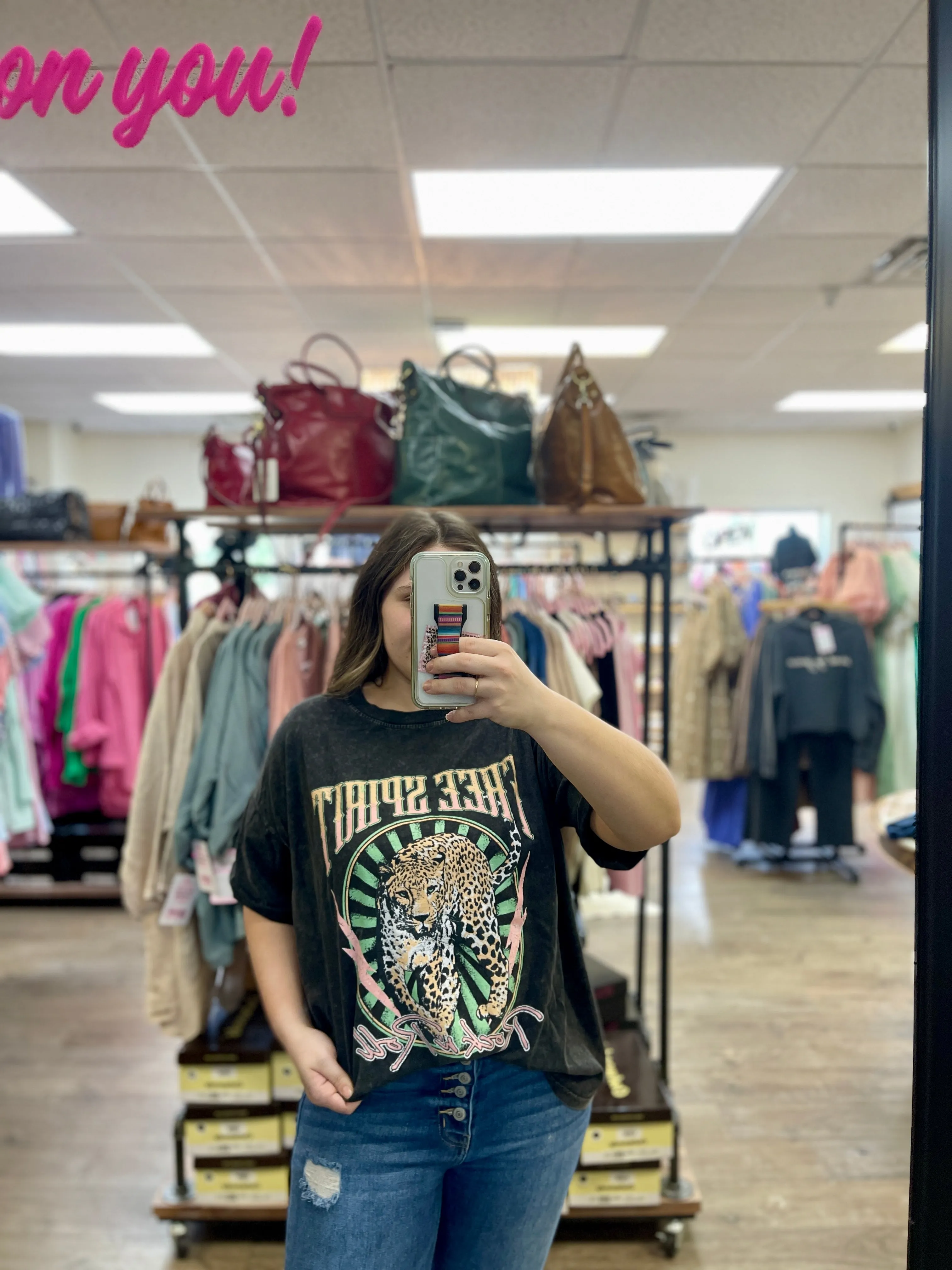 Free Spirit Leopard Graphic Tee