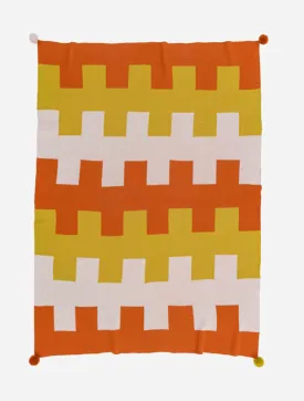 Geo Stripe Throw, Golden Olive Blush