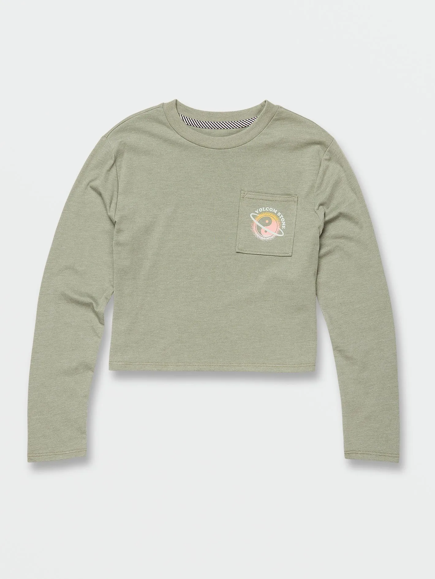Girls Pocket Dial Long Sleeve Tee - Light Army
