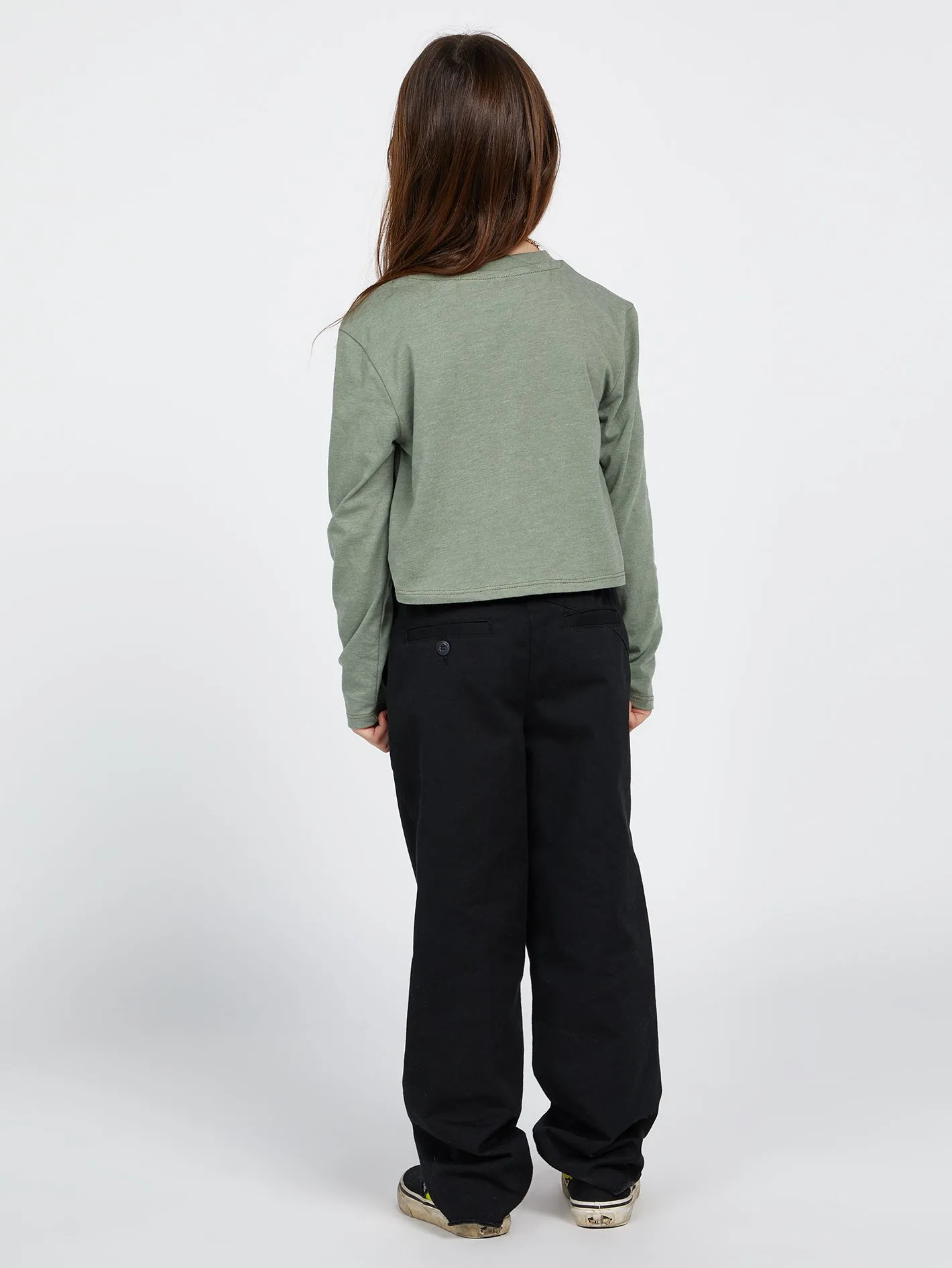 Girls Pocket Dial Long Sleeve Tee - Light Army