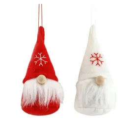 Gisela Graham Red or White Fabric Nordic Santa Tree Decoration