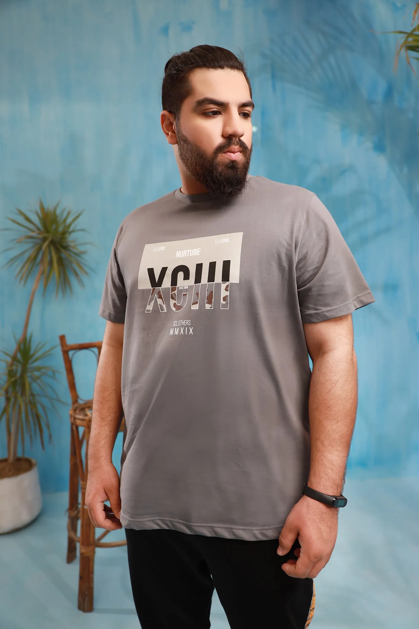 Grey 93 Camo T-Shirt (Plus Size) - P21 - MT0082P