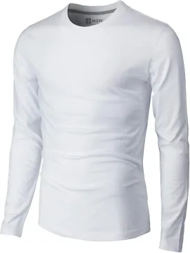 H2H Mens Casual Slim Fit Long Sleeve T-Shirts Soft Lightweight V-Neck/Crew-Neck Size XS to 3XL
