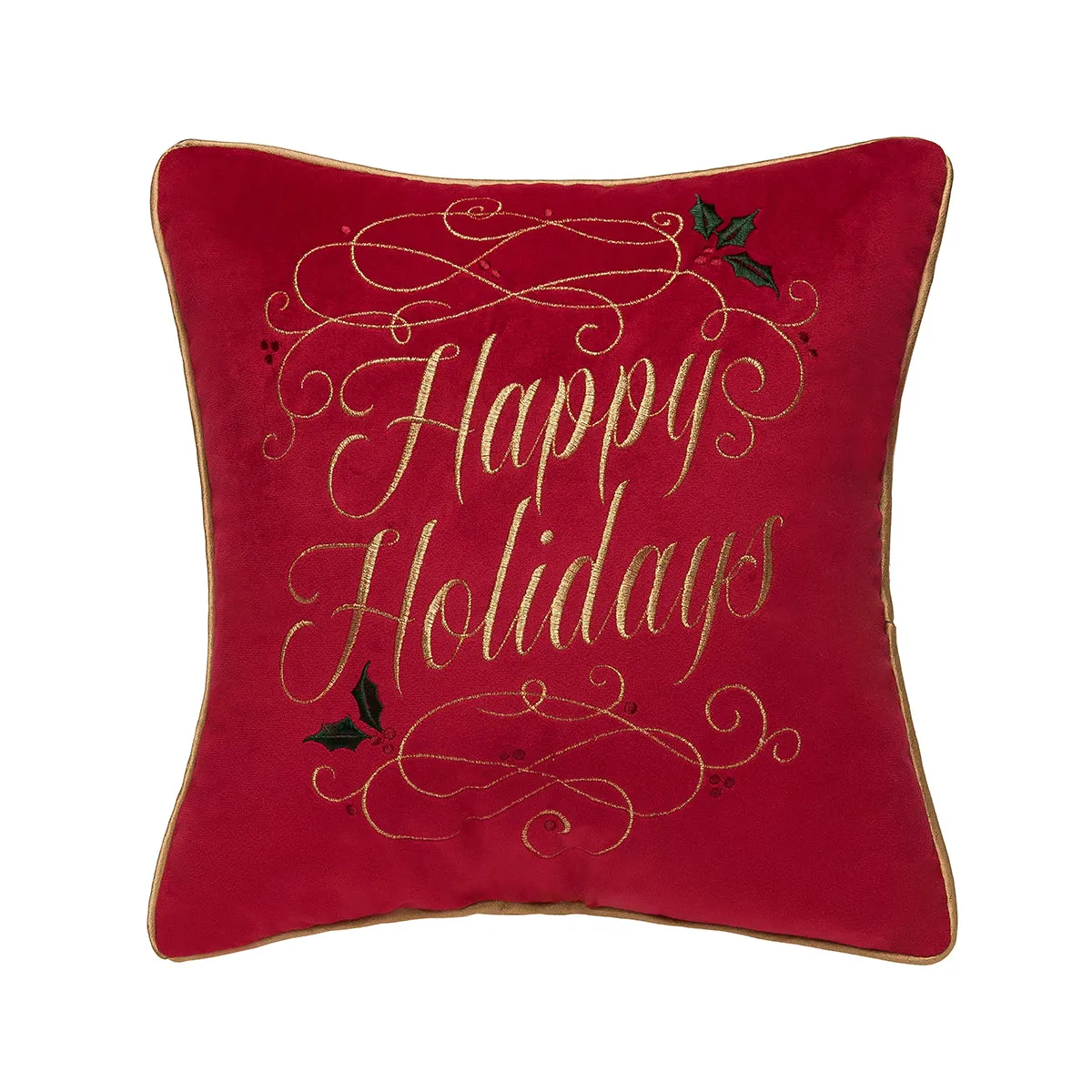 Happy Holidays Swirl Pillow