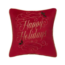 Happy Holidays Swirl Pillow