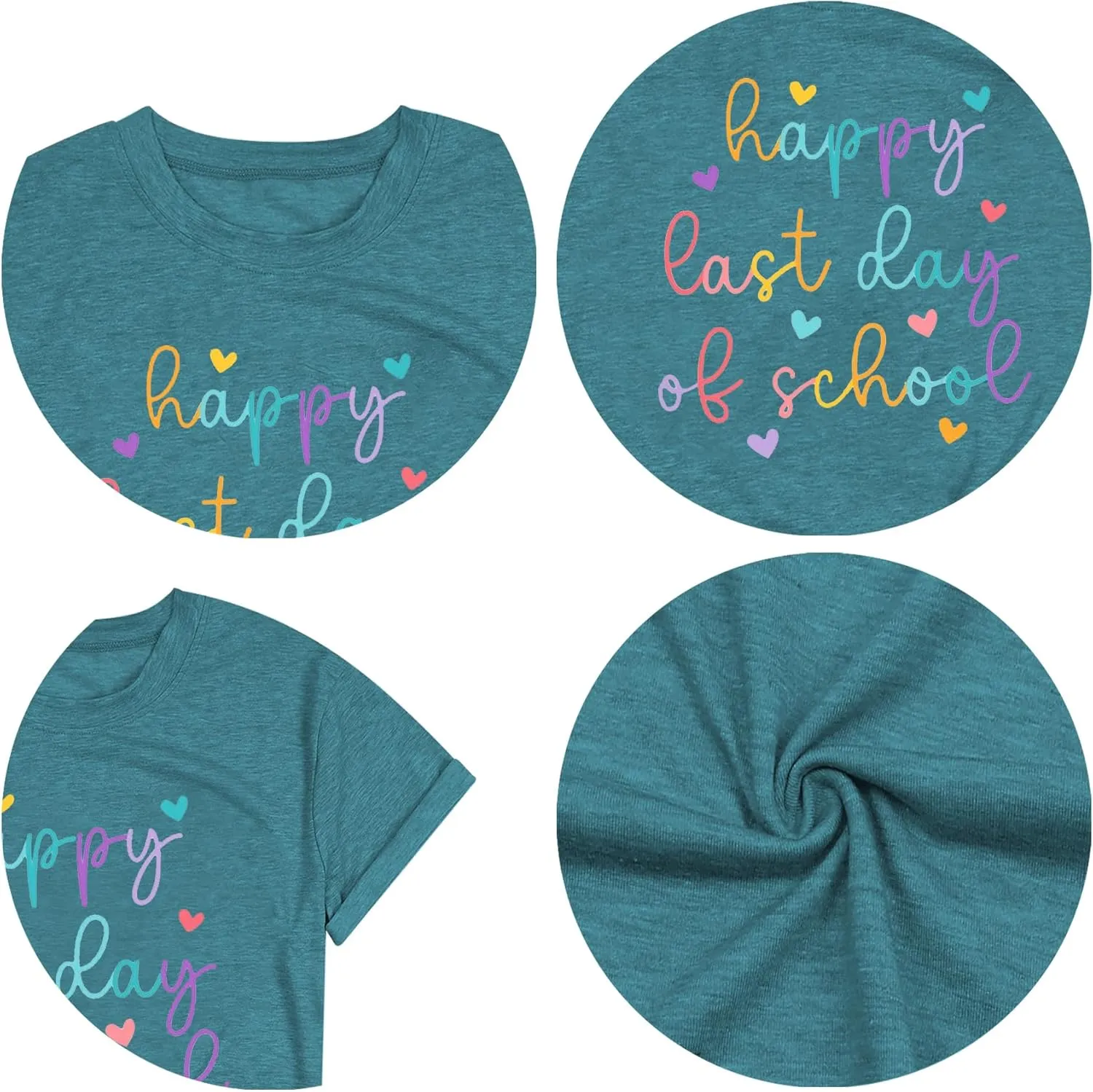 Happy Last Day of School Shirt for Teachers Women Teacher Life T-Shirt School Graduation Tee Appreciation Gift Blouse