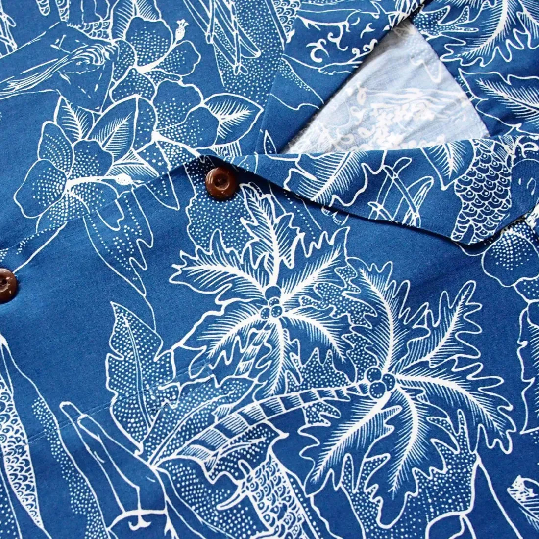 Island Hop Blue Hawaiian Rayon Shirt