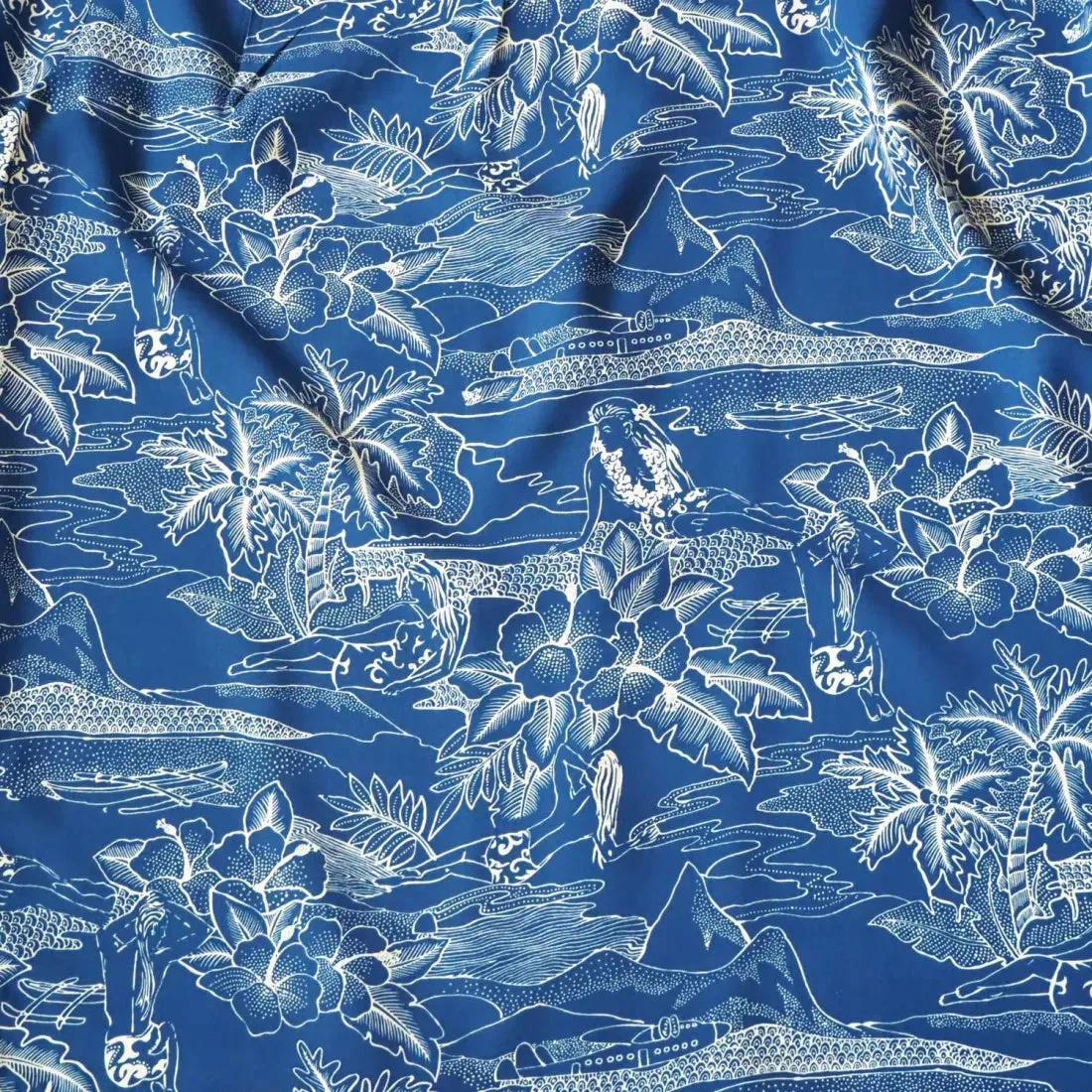 Island Hop Blue Hawaiian Rayon Shirt