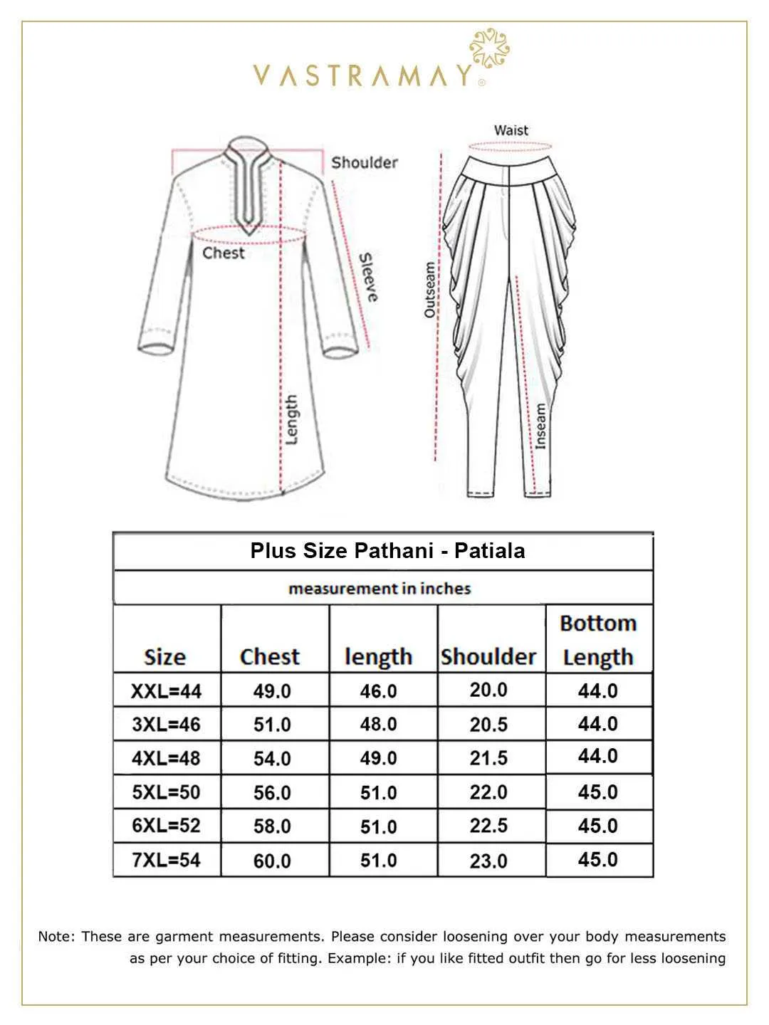 Jashvi Men's Plus Size Blue and Cream Cotton Blend Pathani Set
