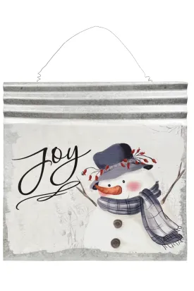 Joy Snowman Metal Sign
