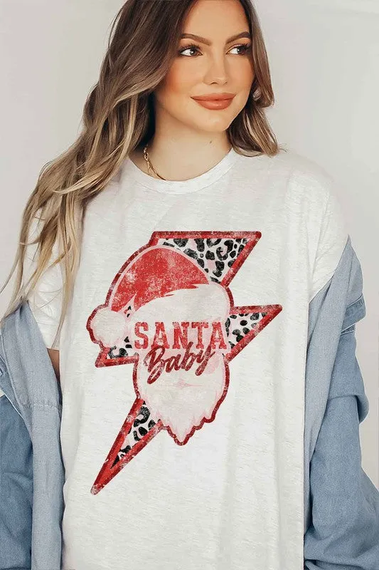 kesley SANTA CHRISTMAS GRAPHIC PLUS SIZE TEE / T-SHIRT
