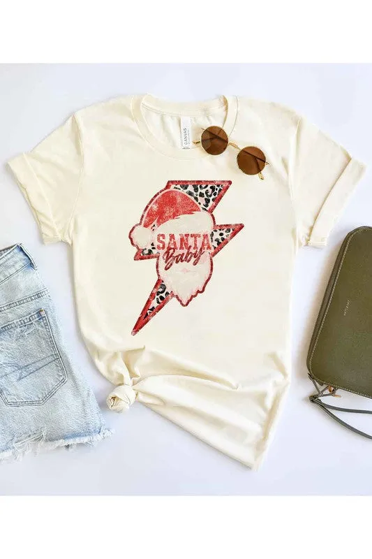 kesley SANTA CHRISTMAS GRAPHIC PLUS SIZE TEE / T-SHIRT