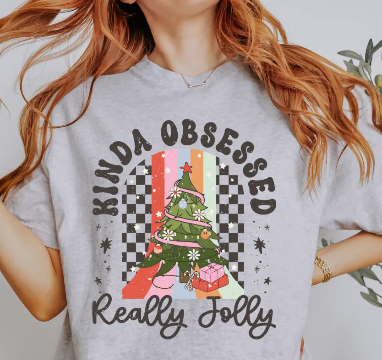 Kinda Obsessed Holly Jolly Tee