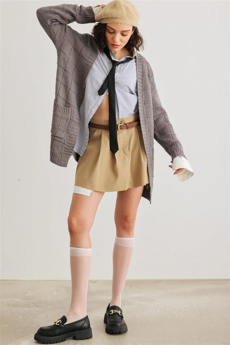 Knit Two Pocket Long Sleeve Cardigan