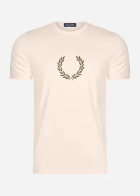Laurel wreath graphic t-shirt - silky peach