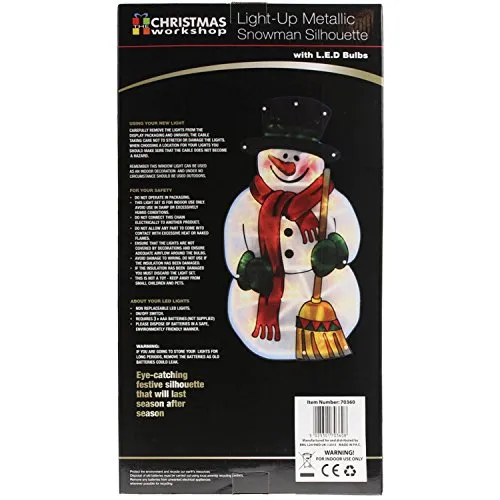 LED Snowman Metallic Silhouette Light