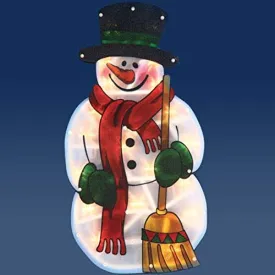 LED Snowman Metallic Silhouette Light