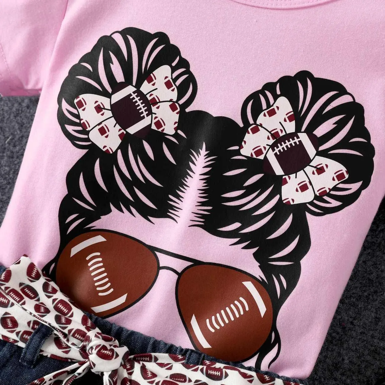 Leopard Print Top & Denim Pants Set - Toddler Girl (2Pcs)