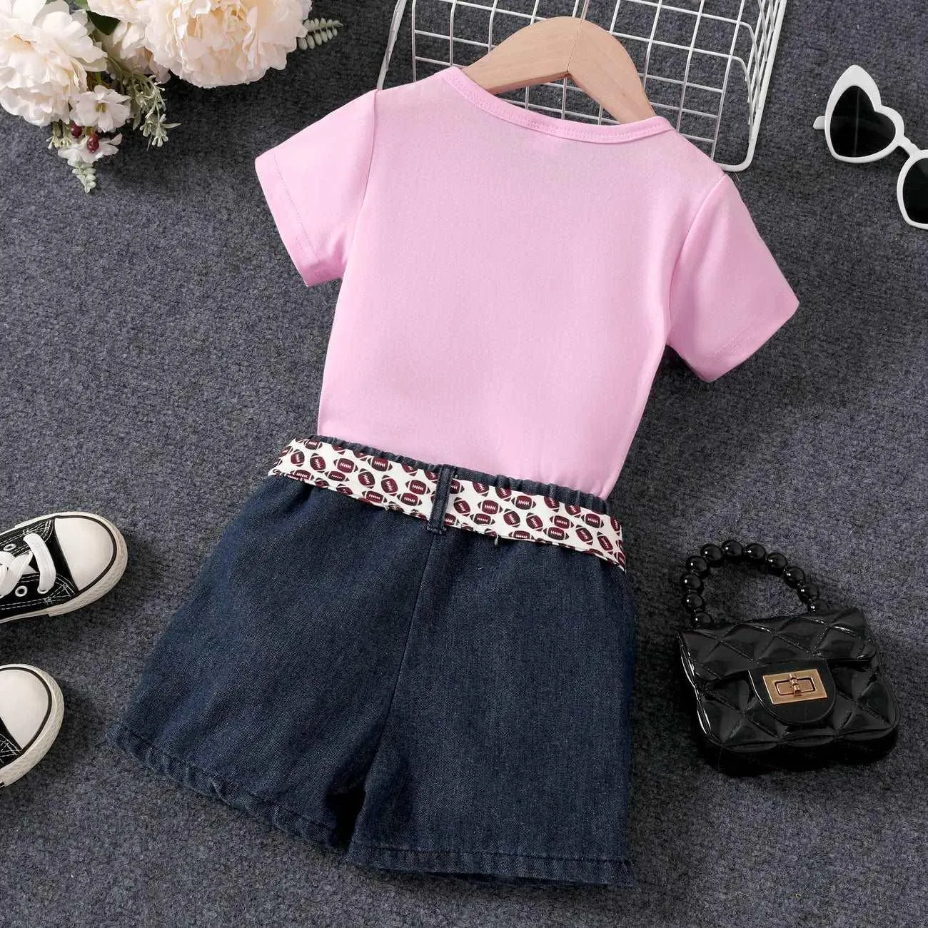 Leopard Print Top & Denim Pants Set - Toddler Girl (2Pcs)