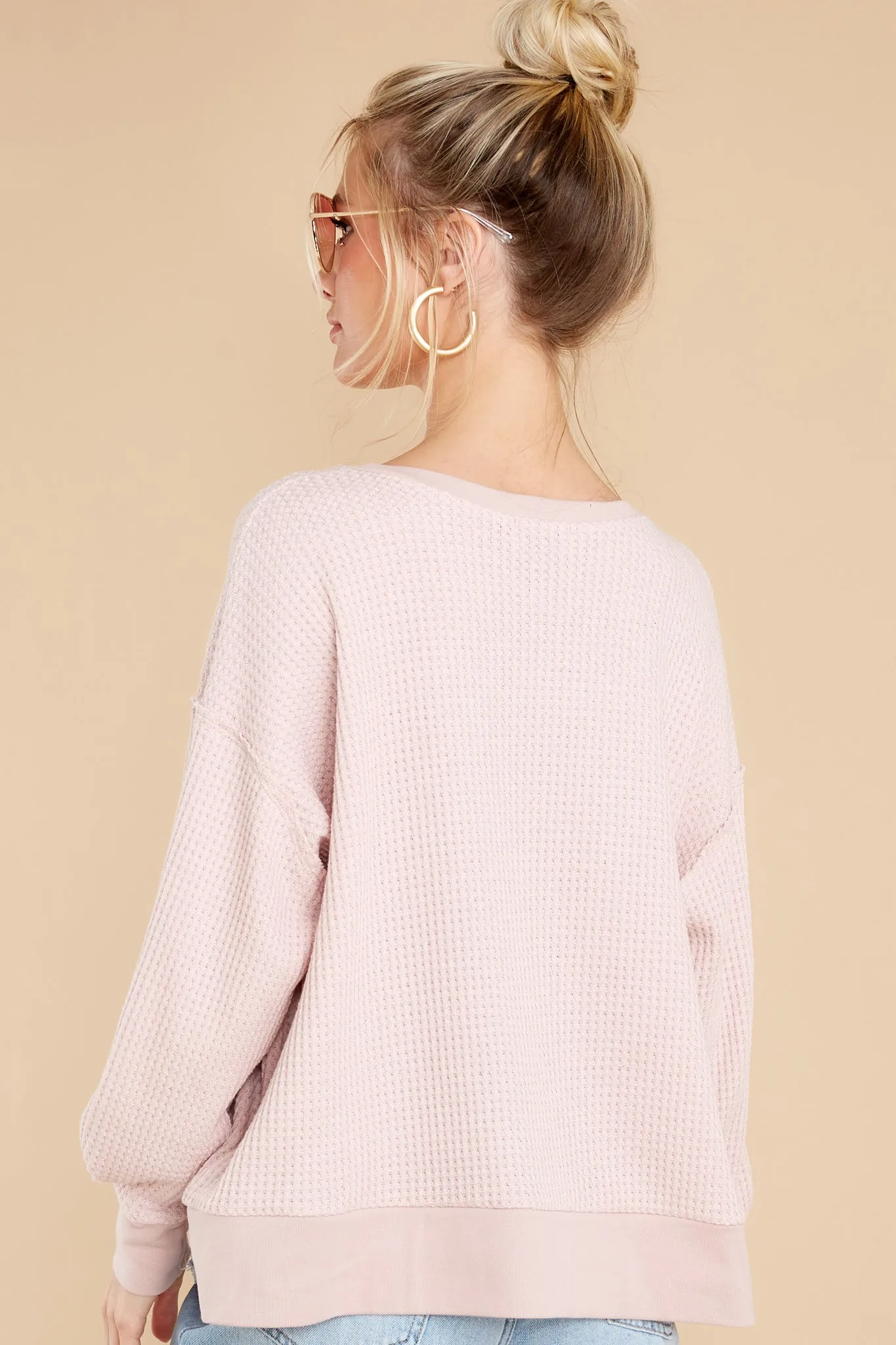 Let Her Be Cozy Light Pink Top